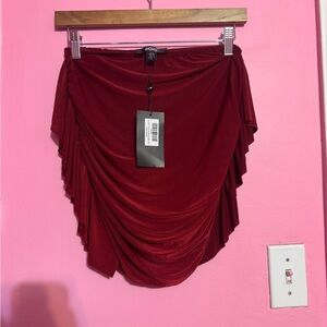 EGO Rich Red Asymmetrical Skirt